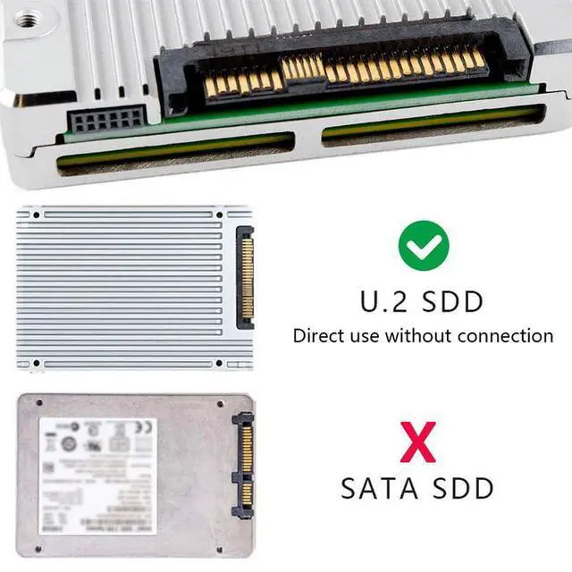 Alt view image 4 of 7 - SFF-8639 NVME U.2 to M.2 M-Key PCIe SSD Case Enclosure for Mainboard Compatible with SSD 750 p3600 p3700