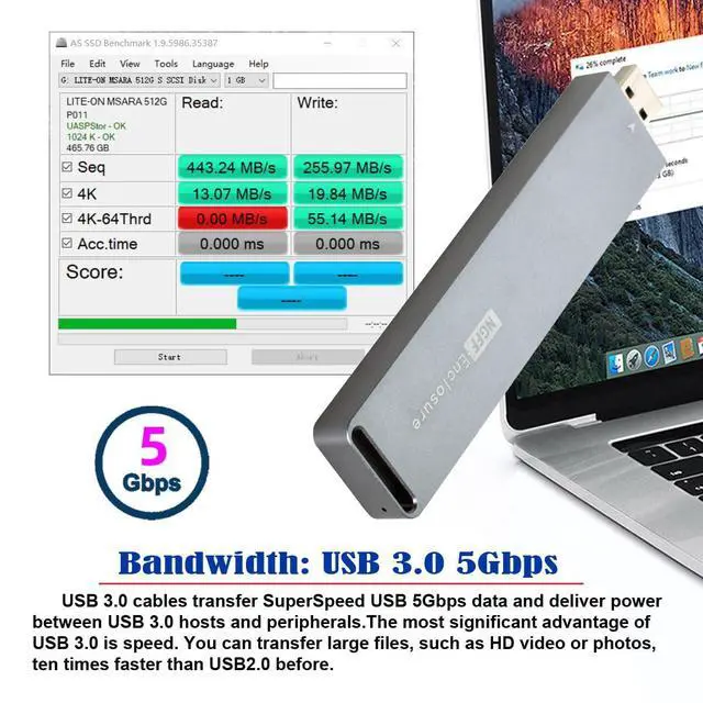Alt view image 2 of 7 - USB 3.0 to Single Protocol Channel B/M-Key M.2 SATA 2280 2260 2242 2230 SSD External PCBA Case Conveter Adapter Enclosure ASM1153E Chipset
