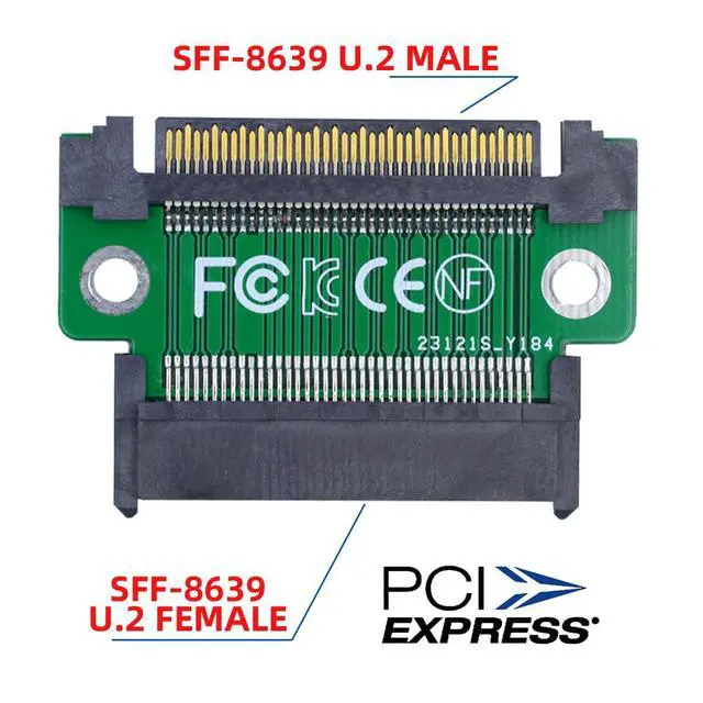 Alt view image 4 of 7 - SFF-8639 NVME U.2 U2 PCIe 4.0 SSD Adapter Male to Female Extension 68pin PCI Express PCBA