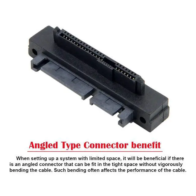 Alt view image 5 of 7 - SAS Adapter SFF-8482 SAS 29 Pin to SATA 22Pin Hard Disk Drive Raid Unidirectional (No Integrated Chips) Extension Adapter 90 Degree Angled (Down Angled)