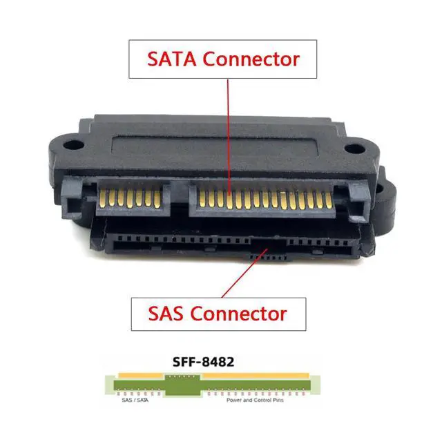 Alt view image 6 of 7 - SAS Adapter SFF-8482 SAS 29 Pin to SATA 22Pin Hard Disk Drive Unidirectional (No Integrated Chips) Raid Extension Adapter (Straight Type)