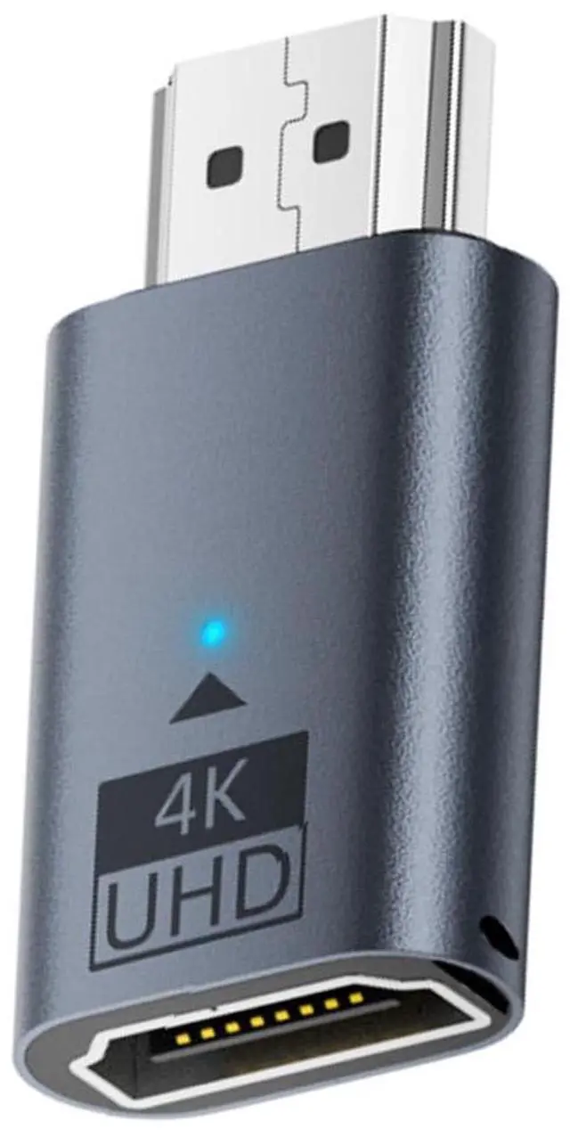 Main image of HDMI Virtual Display Adapter 4K HDMI 1.4 Male to Female Extension DDC EDID Dummy Plug Headless Ghost Emulator HDTV Compatible with Remote Desktop Laptop Blue Color (4K@60Hz)