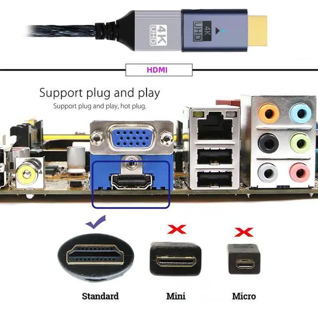 Alt view image 2 of 7 - HDMI Virtual Display Adapter 4K HDMI 1.4 Male to Female Extension DDC EDID Dummy Plug Headless Ghost Emulator HDTV Compatible with Remote Desktop Laptop Blue Color (4K@60Hz)