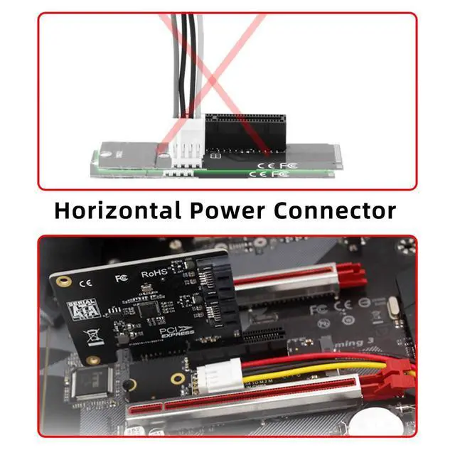 Alt view image 3 of 7 - M-Key 22x80mm Extender to PCI-E X1 X4 X8 X16 Graphics Card Riser Adapter PCI-Express for M2 2260 2280