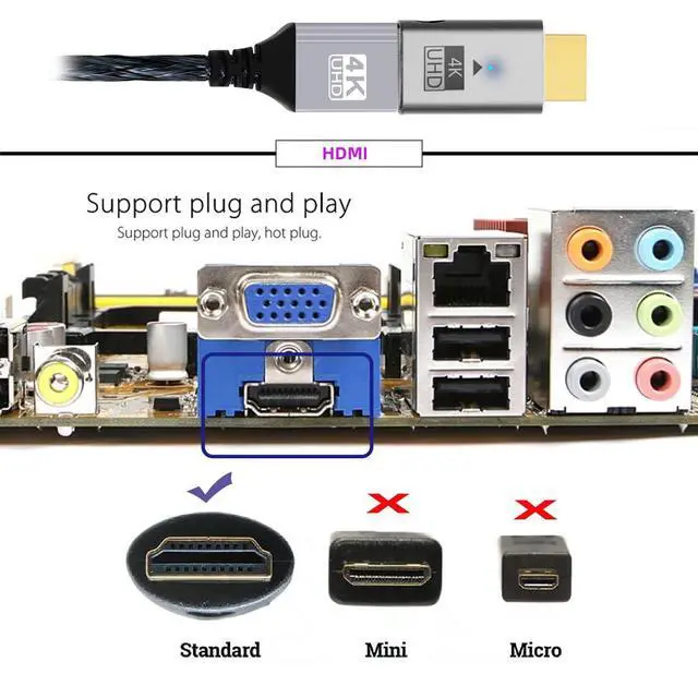 Alt view image 4 of 7 - HDMI Virtual Display Adapter 4K HDMI 1.4 Male to Female Extension DDC EDID Dummy Plug Headless Ghost Emulator HDTV Compatible with Remote Desktop Laptop Silver Color (4K@60Hz)