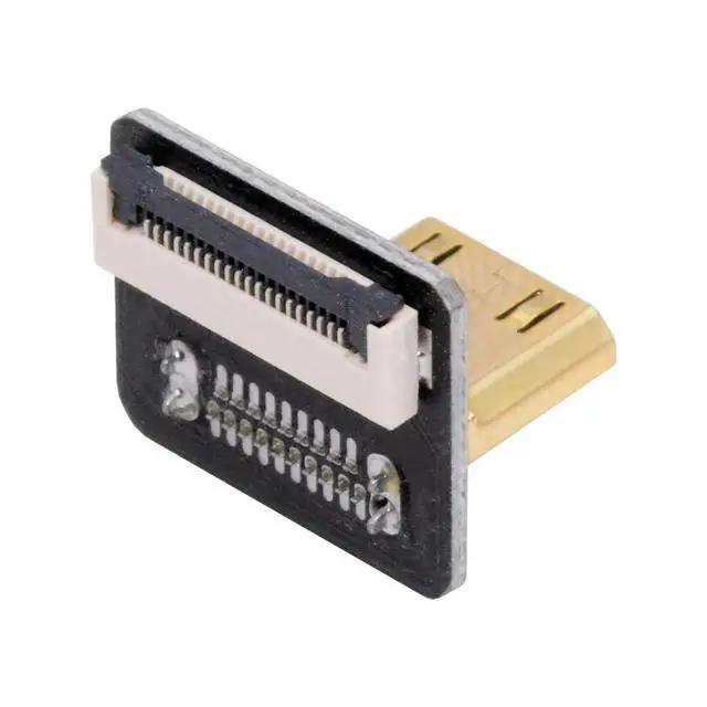 Alt view image 2 of 7 - 5pcs Mini HDMI Type-C Male Connector Down Angled 90 Degree Flat FPC 1080p Compatible with FPV HDTV Camera Multicopter Aerial Photography