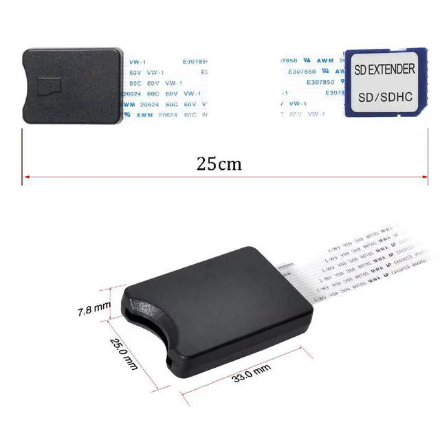 Alt view image 6 of 7 - UHS-1 Standard-SD Memory Card Kit Male to Strandard SD Card Female Extension Reader Writer Soft Flat FPC Data Cable Extender 25cm Compatible with Laptop & Phone & HDTV & GPS
