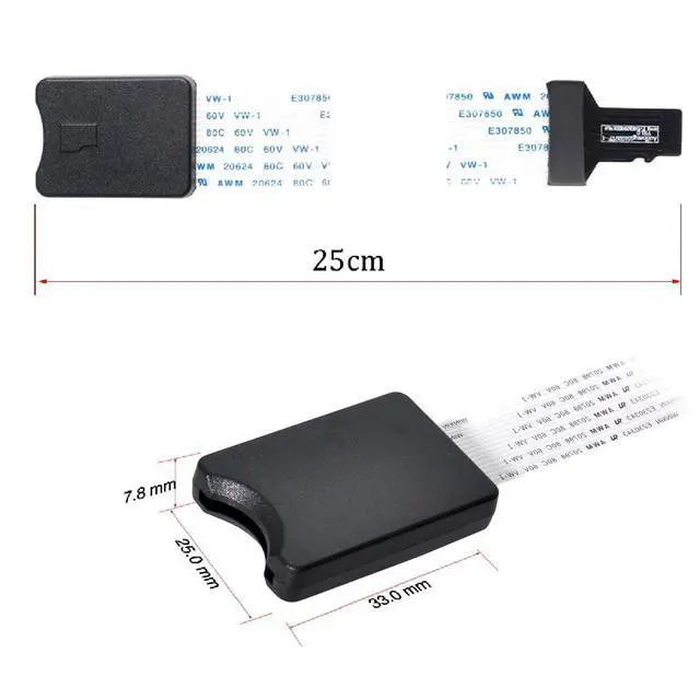Alt view image 6 of 7 - UHS-1 Micro-SD TF Memory Card Kit Male to Strandard SD Card Female Extension Reader Writer Soft Flat FPC Data Cable Extender 25cm Compatible with Laptop & Phone & HDTV & GPS