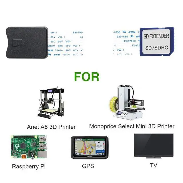 Alt view image 7 of 7 - UHS-1 Standard-SD Memory Card Kit Male to Strandard SD Card Female Extension Reader Writer Soft Flat FPC Data Cable Extender 25cm Compatible with Laptop & Phone & HDTV & GPS