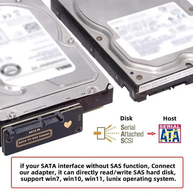 Alt view image 5 of 7 - SFF-8482 SAS 29Pin Target to 7+15 22Pin SATA Host HDD Disk Drive Raid Adapter 6Gbps with Chipset and Power Port
