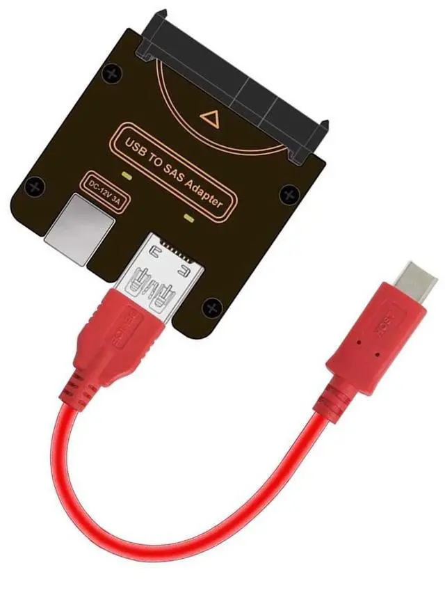Main image of SFF-8482 SAS 29Pin to Type-C USB-C & USB-A USB 3.0 5Gbps HDD Disk Drive Raid Adapter 5Gbps with Chipset and Power Port (Need 12V/3A Power Supply)