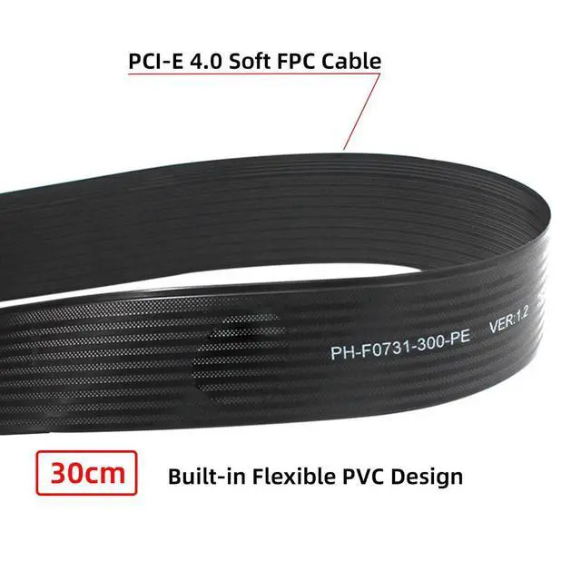 Alt view image 2 of 7 - M-Key NVME Male to Female Extension PCI Express Cable 30cm PCI-E 4.0 for Mainboard SSD 2230/2242/2260/2280