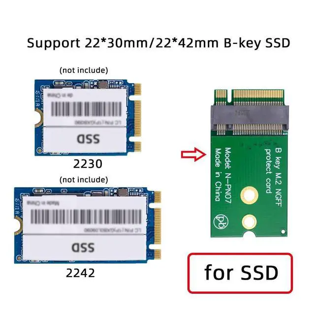 Alt view image 6 of 7 - B-Key 22x30mm to 22x42mm Male to Female Extension Adapter for 2230 SSD LTE Card