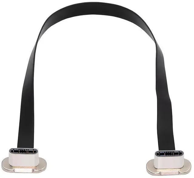 Main image of Same Direction Dual Angled Ultra Slim Flat USB-C Type C to USB-C 90 Degree Angled Connector Power USB2.0 Data Cable 65W Fast Charge Compatible with Laptop Tablet Phone (150mm)