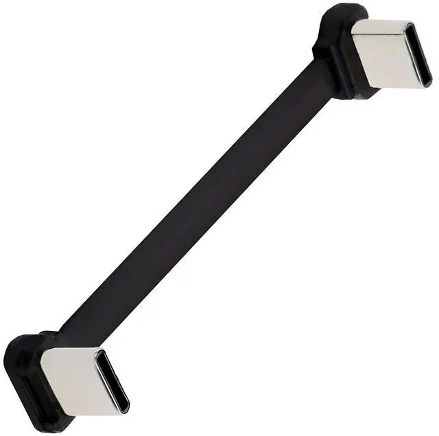 Main image of Dual Angled Same Direction USB-C Type C to USB-C Ultra Slim 90 Degree Angled Connector Flat Power USB2.0 Data Cable 65W Fast Charge Compatible with Laptop Tablet Phone (70mm)