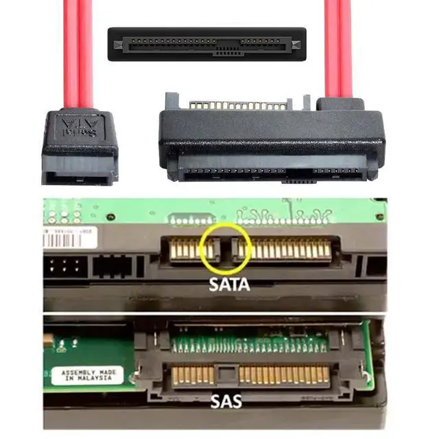 Alt view image 7 of 7 - SAS Cable SFF-8482 SAS 29 Pin to SATA 22Pin Hard Disk Drive Raid Extension Cable Unidirectional (No Integrated Chips) with 15 Pin SATA Power Port (50cm)
