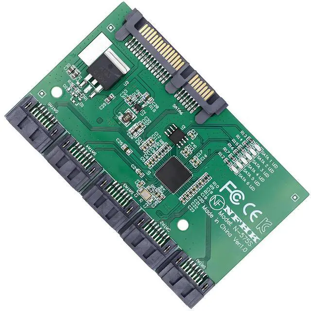 Main image of SATA 3.0 6Gbps SSD 1 to 5 Splitter Ports HUB Adapter Converter PM Port Multiplier Selector JMB575 Chipset