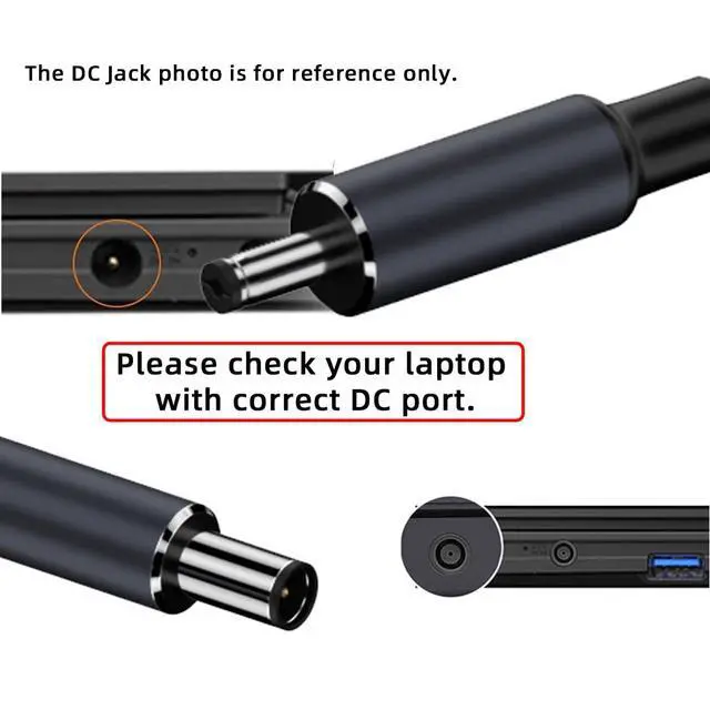 Alt view image 3 of 7 - Type-C Adapter USB Female Input to DC 5.0x1.0mm Male Plug Output with Smart LED Display Power 20V 5A PD Charge 100W 65W Adapter Compatible with Laptop