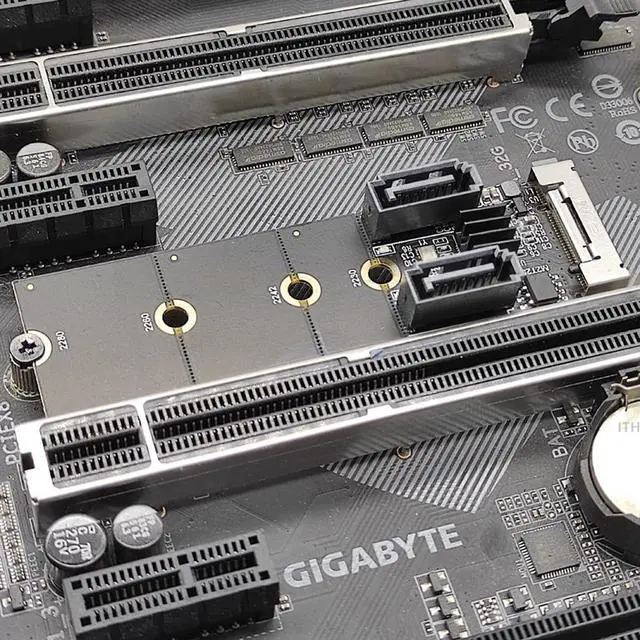 Alt view image 4 of 7 - Key B+M PCI Express to SATA 3.0 6Gbps Dual Ports Vertical Adapter Converter Hard Drive Extension Card SATA PM Multiplier Port Selector JMB582 2230 2242 2260 2280