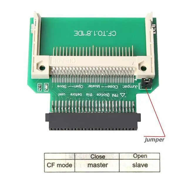 Alt view image 2 of 7 - CF Compact Flash Memory Card True-IDE Mode to 50pin 1.8 Inch IDE Hard Drive HDD SSD Converter Adapter Supports Master Slave Mode