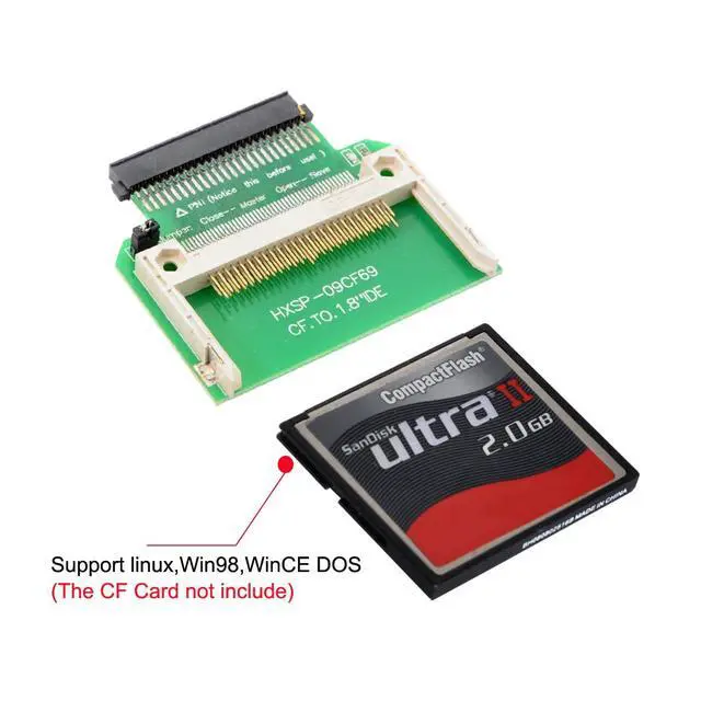 Alt view image 3 of 7 - CF Compact Flash Memory Card True-IDE Mode to 50pin 1.8 Inch IDE Hard Drive HDD SSD Converter Adapter Supports Master Slave Mode