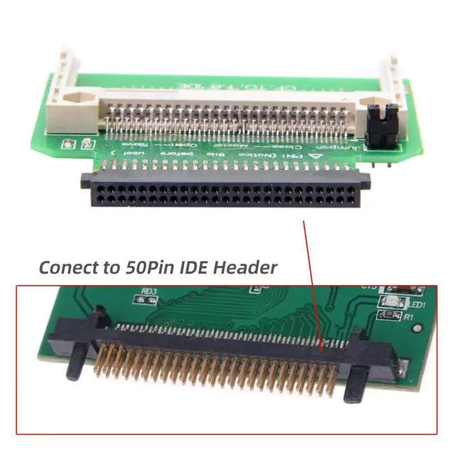 Alt view image 4 of 7 - CF Compact Flash Memory Card True-IDE Mode to 50pin 1.8 Inch IDE Hard Drive HDD SSD Converter Adapter Supports Master Slave Mode