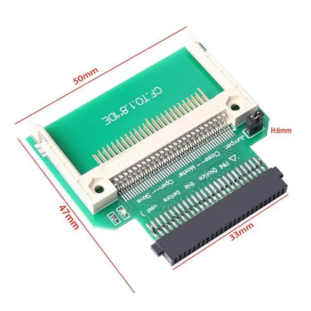 Alt view image 5 of 7 - CF Compact Flash Memory Card True-IDE Mode to 50pin 1.8 Inch IDE Hard Drive HDD SSD Converter Adapter Supports Master Slave Mode