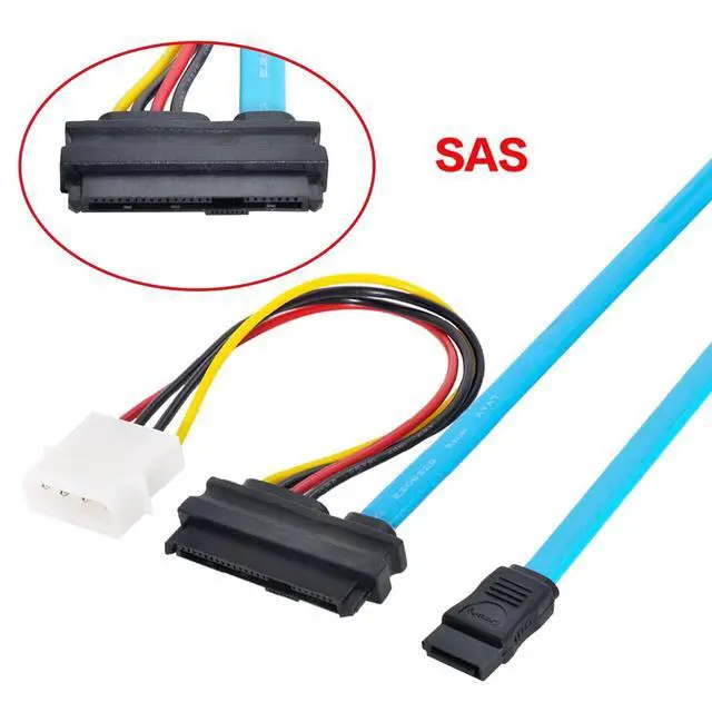 Alt view image 6 of 6 - SAS Cable SFF-8482 SAS 29 Pin to SATA 22Pin Hard Disk Drive Raid Extension Cable Unidirectional (No Integrated Chips) with IDE 4Pin Power Port (70cm)