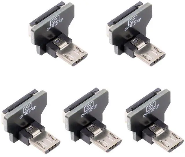 Main image of 5pcs Micro 5Pin USB2.0 Male Connector Up Angled 90 Degree Flat FPC 480Mbps Data Power Compatible with FPV Camera Multicopter Aerial Photography
