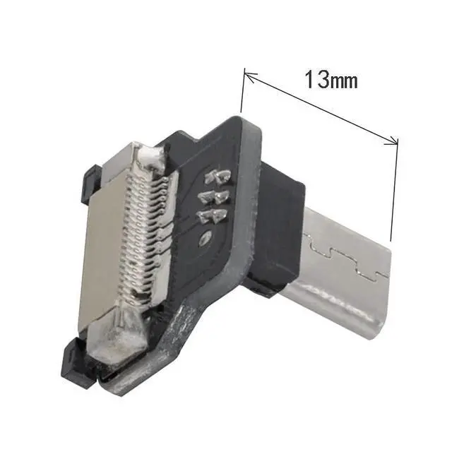 Alt view image 4 of 7 - 5pcs Micro 5Pin USB2.0 Male Connector Up Angled 90 Degree Flat FPC 480Mbps Data Power Compatible with FPV Camera Multicopter Aerial Photography