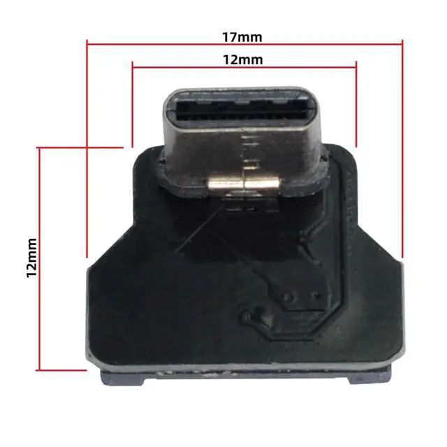 Alt view image 3 of 7 - 5pcs USB-C USB2.0 Type-C Male Connector Down Up Angled 90 Degree Flat FPC 480Mbps Data Power Compatible with FPV Camera Multicopter Aerial Photography