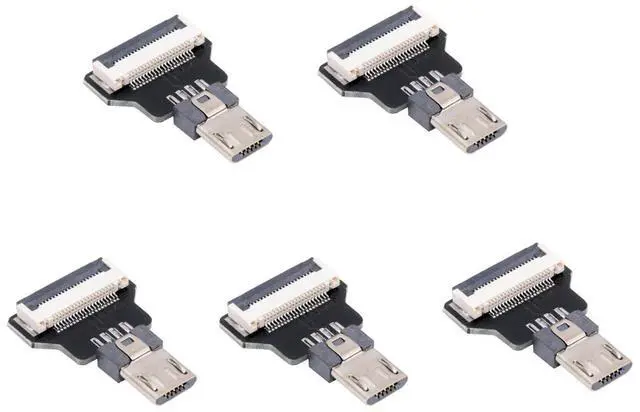 Main image of 5pcs Micro 5Pin USB2.0 Male Connector Straight Type Flat FPC 480Mbps Data Power Compatible with FPV Camera Multicopter Aerial Photography