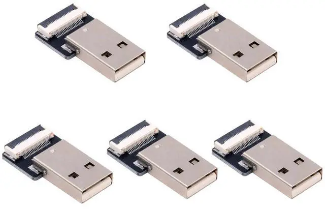 Main image of 5pcs Standard USB2.0 Type-A Male Connector Straight Type Flat FPC 480Mbps Data Power Compatible with FPV Camera Multicopter Aerial Photography