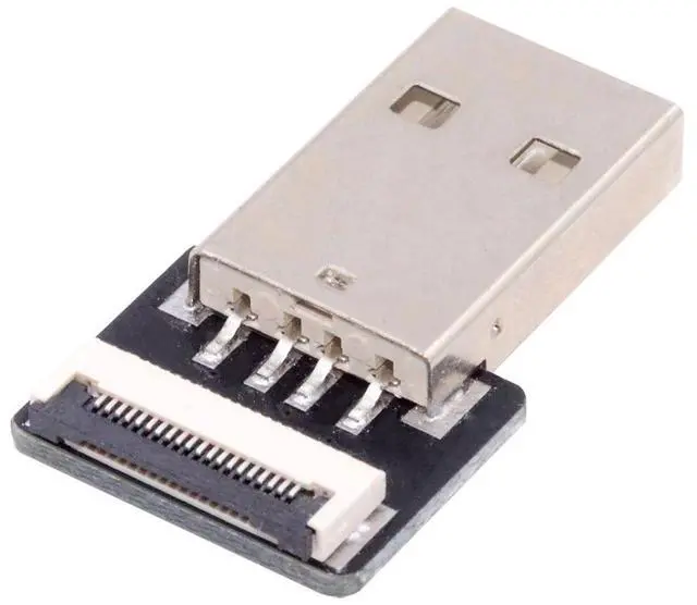 Alt view image 2 of 7 - 5pcs Standard USB2.0 Type-A Male Connector Straight Type Flat FPC 480Mbps Data Power Compatible with FPV Camera Multicopter Aerial Photography