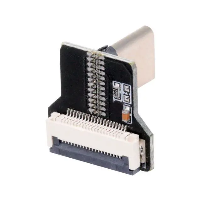 Alt view image 2 of 7 - 5pcs USB-C USB2.0 Type-C Male Connector Left Right Angled 90 Degree Flat FPC 480Mbps Data Power Compatible with FPV Camera Multicopter Aerial Photography