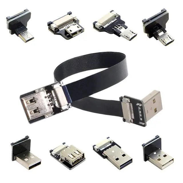 Alt view image 5 of 7 - 5pcs FPC Ribbon Flat Cable 0.5mm Pitch 20pin for USB2.0 Flat FPC 480Mbps Compatible with FPV HDTV Camera Multicopter Aerial Photography (200cm)