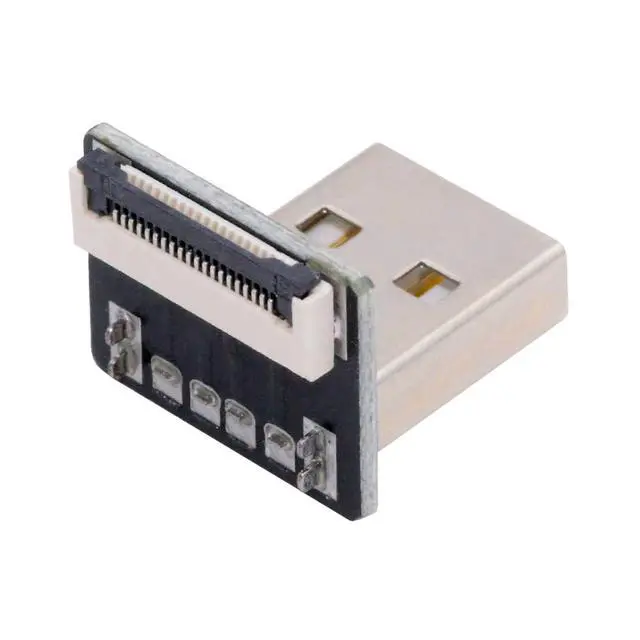Alt view image 2 of 7 - 5pcs Standard USB2.0 Type-A Male Connector Up Angled 90 Degree Flat FPC 480Mbps Data Power Compatible with FPV Camera Multicopter Aerial Photography