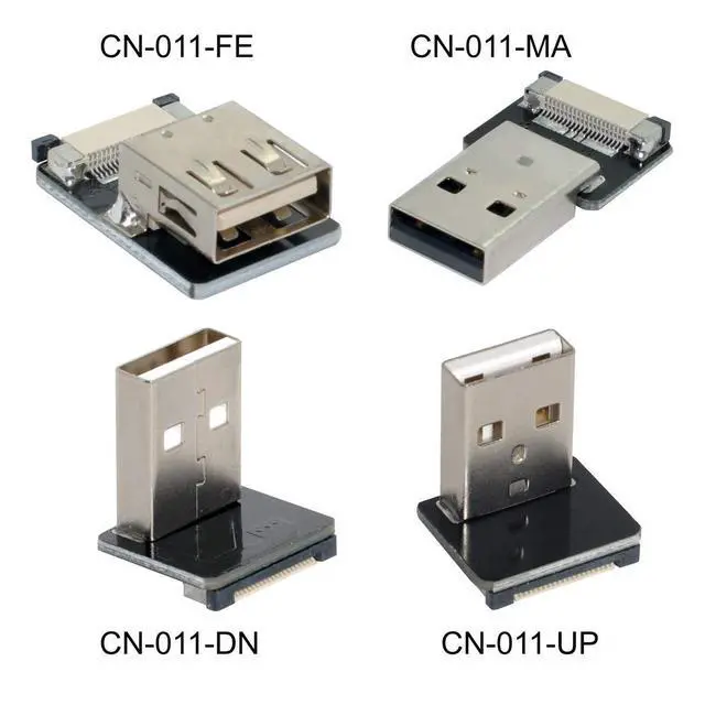 Alt view image 6 of 7 - 5pcs USB-C USB2.0 Type-C Male Connector Left Right Angled 90 Degree Flat FPC 480Mbps Data Power Compatible with FPV Camera Multicopter Aerial Photography