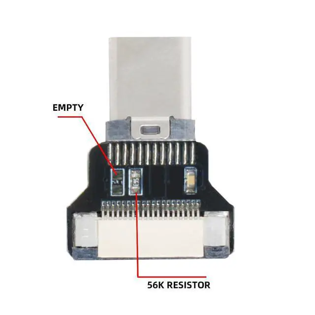 Alt view image 2 of 7 - 5pcs USB-C USB2.0 Type-C Male Connector Straight Type Flat FPC 480Mbps Data Power Compatible with FPV Camera Multicopter Aerial Photography