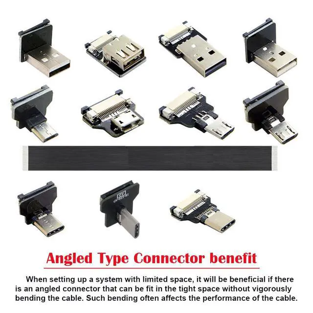 Alt view image 5 of 7 - 5pcs USB-C USB2.0 Type-C Male Connector Straight Type Flat FPC 480Mbps Data Power Compatible with FPV Camera Multicopter Aerial Photography