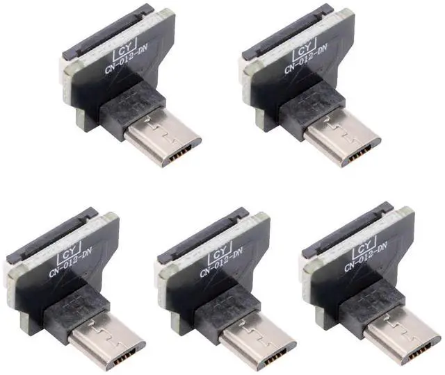 Main image of 5pcs Micro 5Pin USB2.0 Male Connector Down Angled 90 Degree Flat FPC 480Mbps Data Power Compatible with FPV Camera Multicopter Aerial Photography