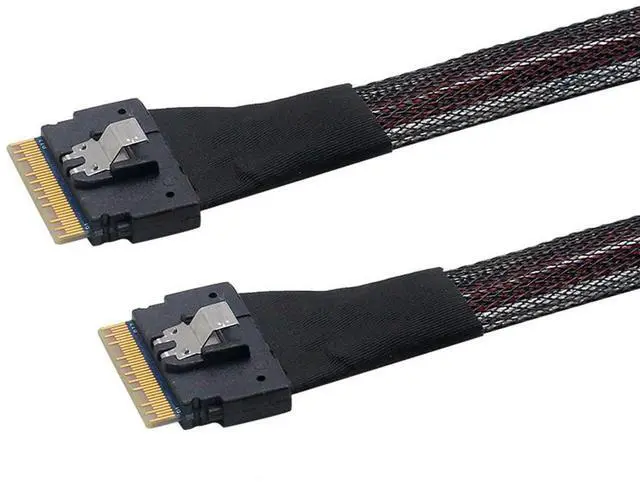Main image of PCI-E Slimline SAS 4.0 SFF-8654 8i 74pin Host to SFF-8654 74Pin Slim SAS Target Cable 50cm