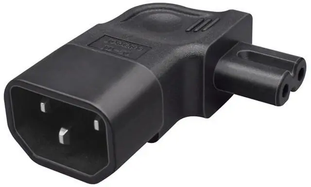 Main image of IEC60320 C14 Male to C7 Female 2Pin Power Extension Adapter AC Convertor Right Angled 90 Degree Connector