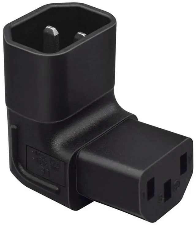 Main image of IEC60320 C14 Male to C13 Female Power Extension Adapter AC Convertor Up Angled 90 Degree Connector