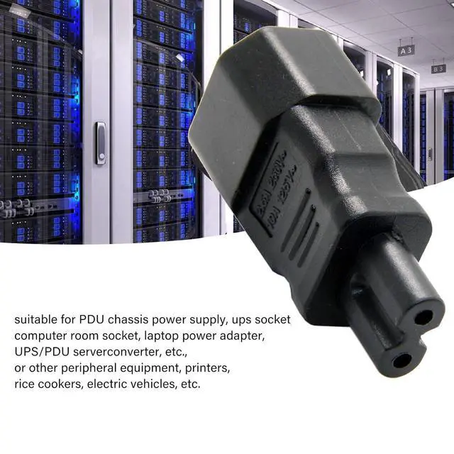 Alt view image 2 of 7 - IEC60320 C14 Male to C7 Female 2Pin Power Extension Adapter AC Convertor Straight Connector