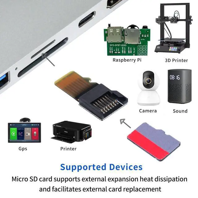 Alt view image 6 of 6 - 10pcs/Pack UHS-I TF Micro SD Male Extender to TF Card Female Extension Adapter PCBA Compatible with SD/SDHC/SDXC UHS-1 (Black PCB)