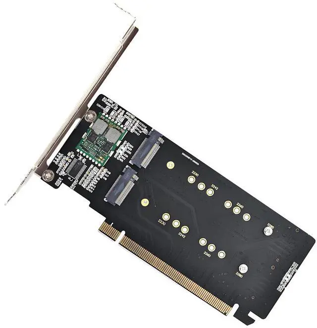 Main image of Virtual Raid NGFF Dual 2X NVME M.2 NGFF SSD to Detachable Bifurcation PCIE Express 5.0 Gen5 Gen4 X16 Raid Card VROC Raid0 Hyper Adapter