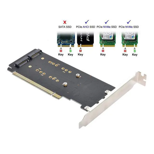 Alt view image 4 of 7 - Virtual Raid NGFF Dual 2X NVME M.2 NGFF SSD to Detachable Bifurcation PCIE Express 5.0 Gen5 Gen4 X16 Raid Card VROC Raid0 Hyper Adapter