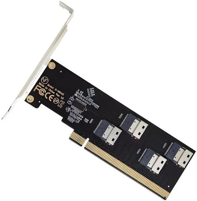 Main image of Virtual Raid NGFF Four Slimline SFF-8654 4X 4 NVME to Detachable Bifurcation PCIE5.0 Express 3.0 4.0 Raid Card VROC Raid0 Hyper Adapter