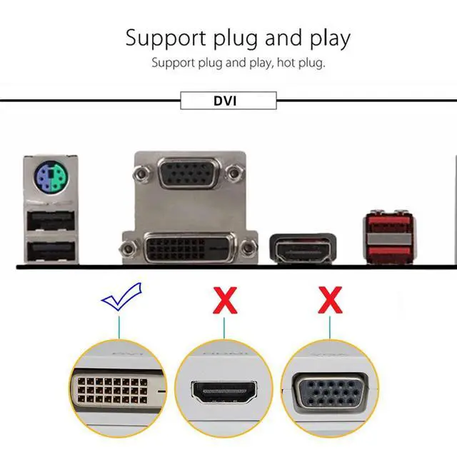 Alt view image 3 of 7 - DVI Virtual Display 24+1 DVI-D Active Adapter Dummy Plug Headless Ghost Emulator Compatible with Remote Desktop Laptop Server NAS Black Color (4K@60Hz)